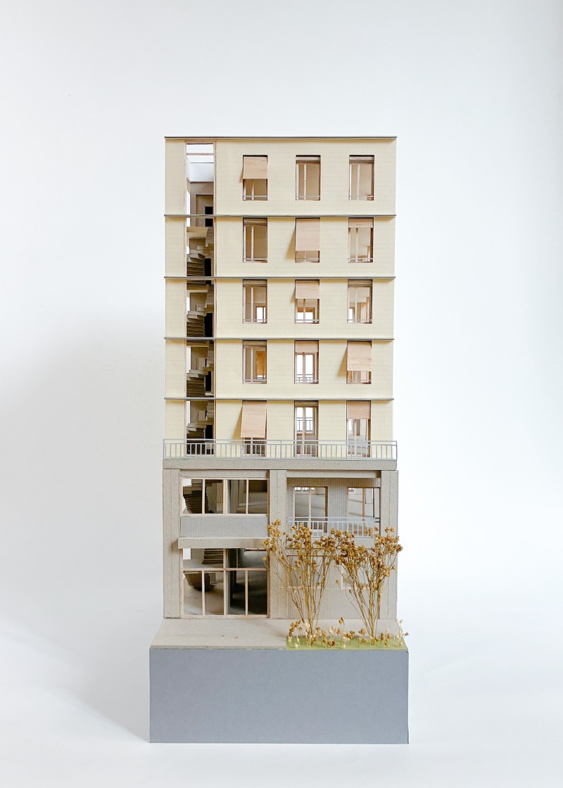 B2A 076 - 58 logements maquette_facade-rue